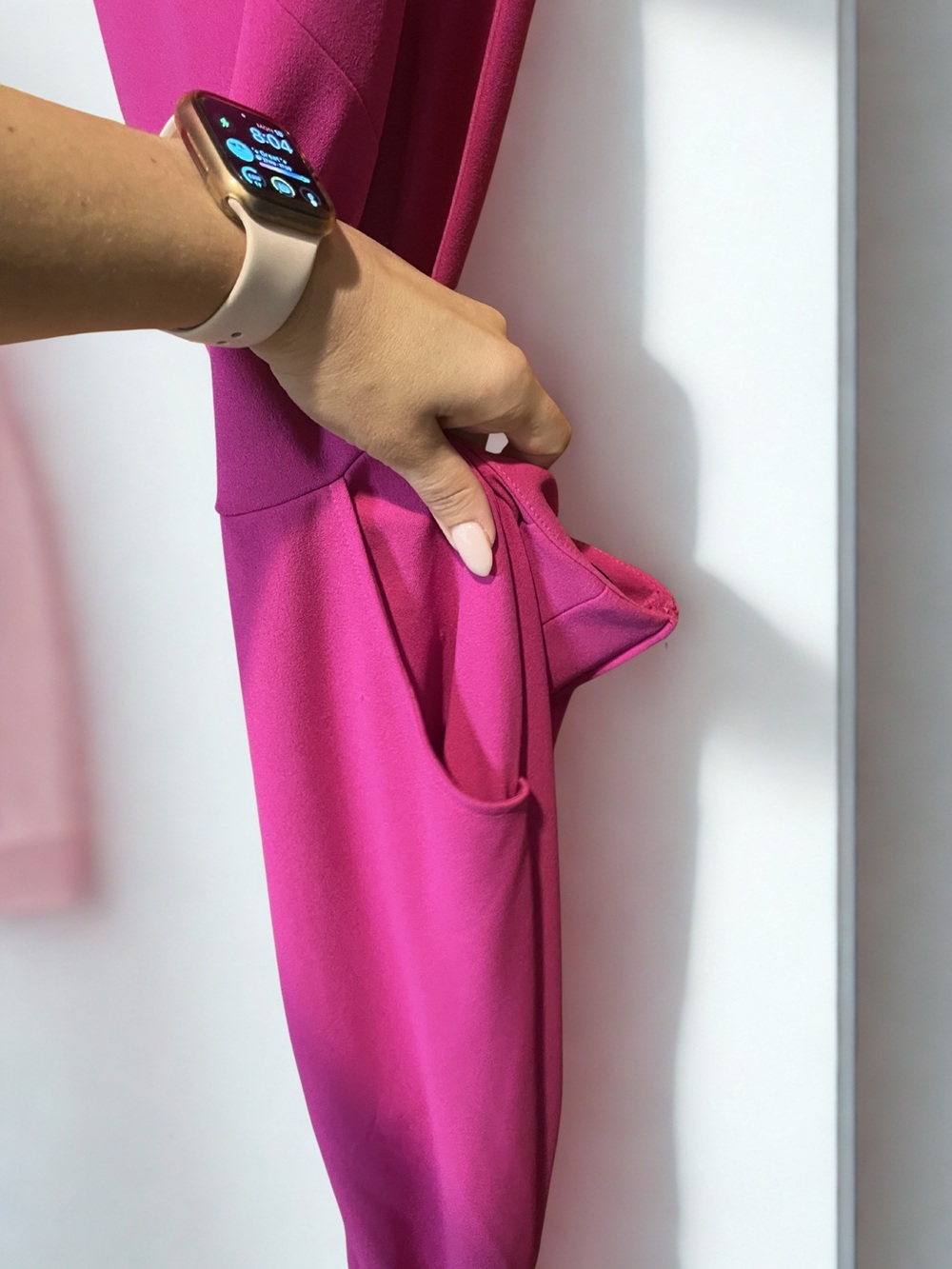 Crystal Sky Hot Pink Open Back Wide Leg Jumpsuit Small - Picture 4 of 5